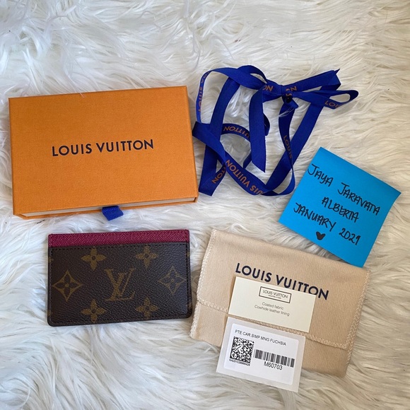 ‼️SOLD‼️AUTHENTIC Monogram card holder- Fuschia 💖 - Picture 1 of 5